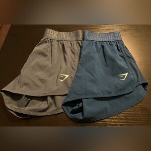 Bundle of 2 Gymshark Women's Athletic Shorts - Gray and Blue
